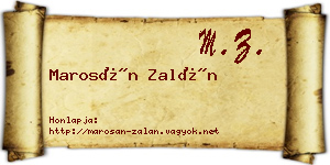Marosán Zalán névjegykártya